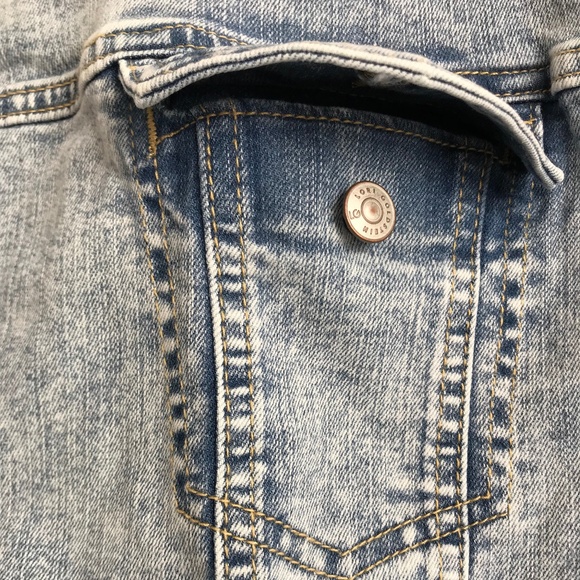 LOGO By Lori Goldstein Extended Shoulder Denim Jacket - Light (sz) a505936 - Picture 3 of 4